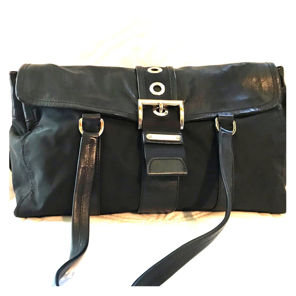 Black Prada leather/nylon handbag